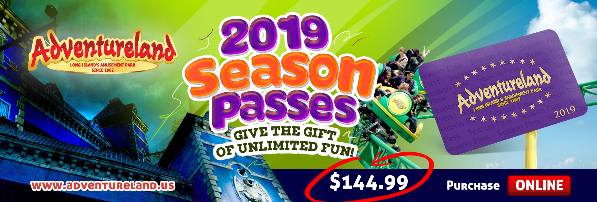 Adventureland Season Pass 2019 Adventureland Amusement Park Long