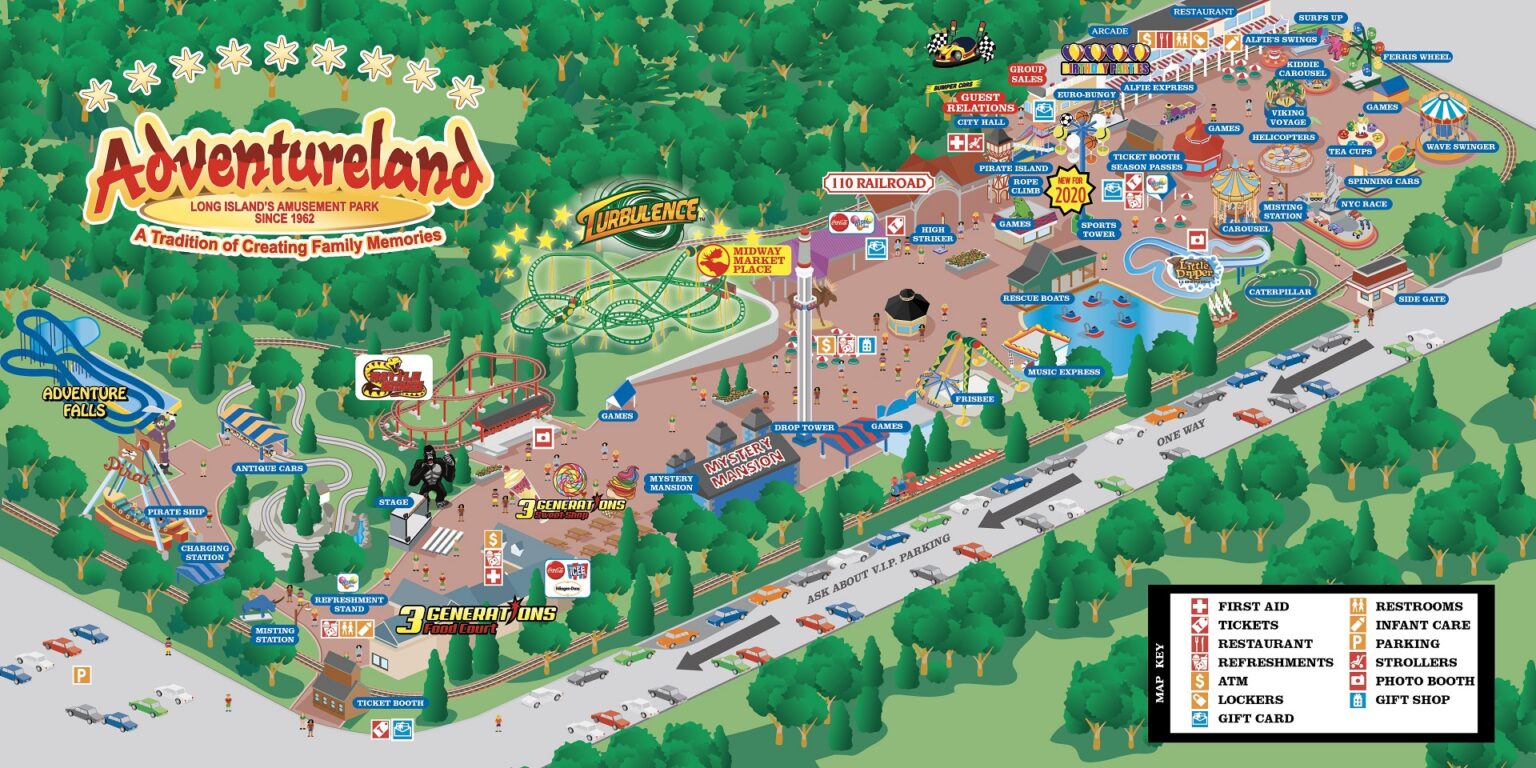 Map – Adventureland Amusement Park Long Island New York