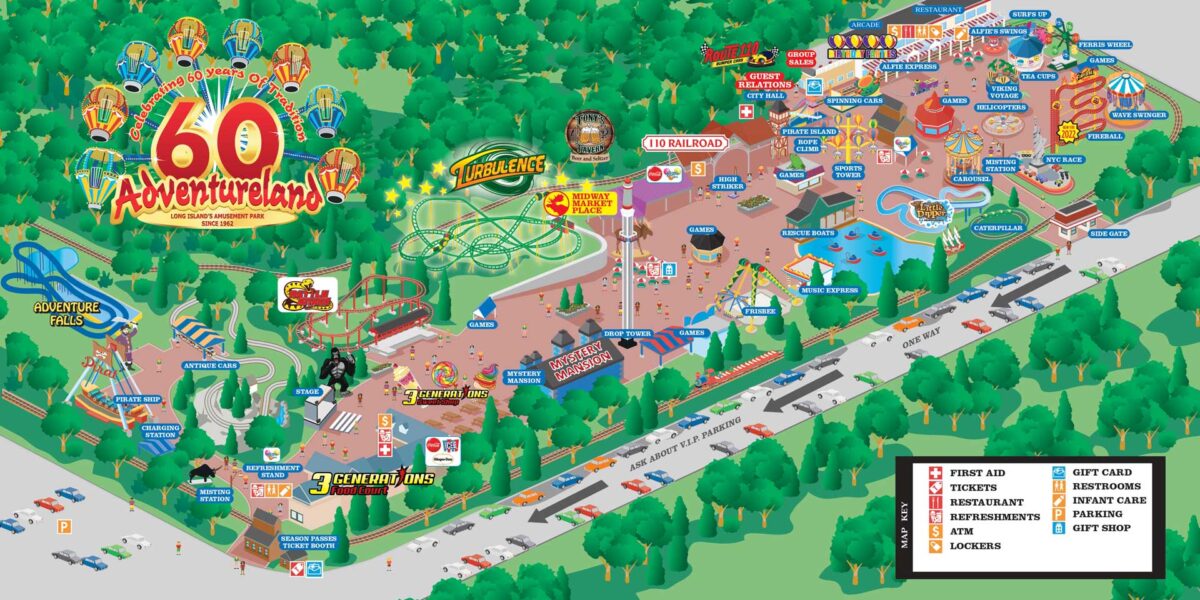 Adventureland Park Map Adventureland Amusement Park Long Island New York